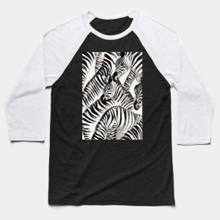 Zebra Watercolor Pattern Painting Design Baseball T-Shirt